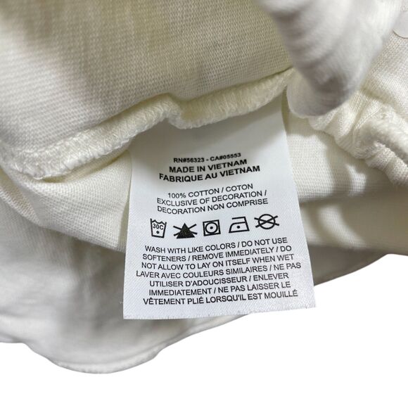 Nike Medium Ivory Crop Top 100%‎ Cotton Sleeveless Drawstring Hem - Picture 4 of 5